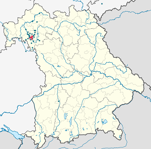 Würzburg kartta tunnisteilla jokaiselle kannattajalle