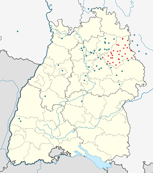 Карта на Landkreis Schwäbisch Hall с маркери за всеки поддръжник