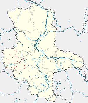 Karte von Landkreis Harz mit Markierungen für die einzelnen Unterstützenden