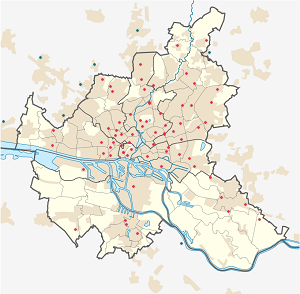 Hamburgas žemėlapis su individualių rėmėjų žymėjimais