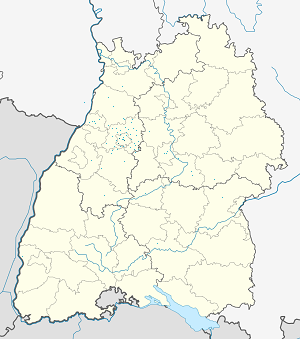Mapa mesta Pforzheim so značkami pre jednotlivých podporovateľov