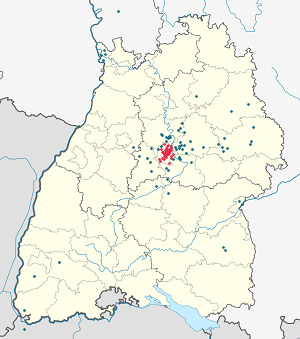 Biresyel destekçiler için işaretli Stuttgart haritası