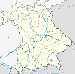 Mapa města Ustersbach se značkami pro každého podporovatele 