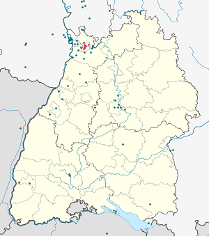 Kaart van Heidelberg met markeringen voor elke ondertekenaar