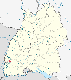 Karte von Freiburg im Breisgau mit Markierungen für die einzelnen Unterstützenden