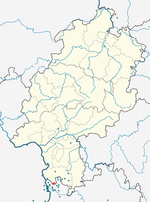 Mapa mesta Viernheim so značkami pre jednotlivých podporovateľov
