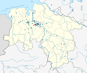 Karta mjesta Delmenhorst s oznakama za svakog pristalicu
