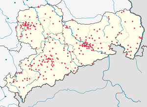Biresyel destekçiler için işaretli Saksonya haritası