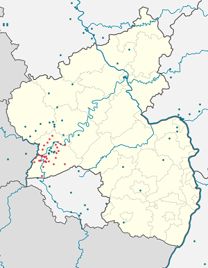Karte von Landkreis Trier-Saarburg mit Markierungen für die einzelnen Unterstützenden