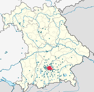 Karta mjesta München s oznakama za svakog pristalicu