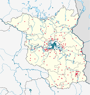 Karte von Brandenburg mit Markierungen für die einzelnen Unterstützenden