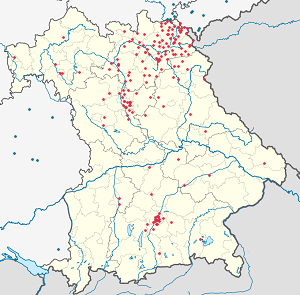 Karte von Bayern mit Markierungen für die einzelnen Unterstützenden