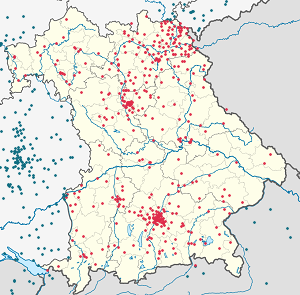 Karte von Bayern mit Markierungen für die einzelnen Unterstützenden