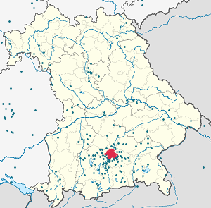 Карта на Мюнхен с маркери за всеки поддръжник