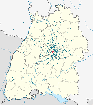 Harta lui Filderstadt cu marcatori pentru fiecare suporter