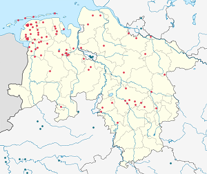 Harta lui Saxonia Inferioară cu marcatori pentru fiecare suporter