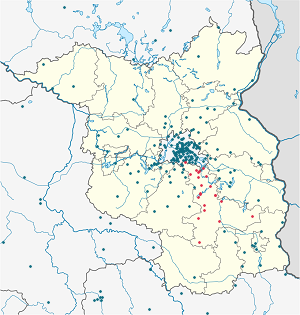 Mapa Powiat Dahme-Spreewald ze znacznikami dla każdego kibica