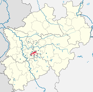 Map of Wuppertal with markings for the individual supporters