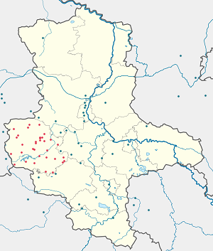 Karta mjesta Landkreis Harz s oznakama za svakog pristalicu