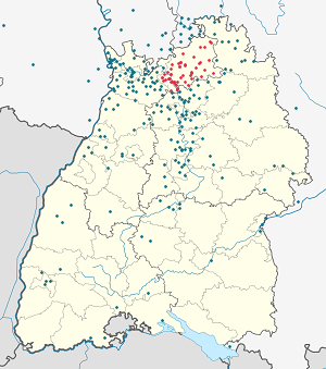 Karte von Neckar-Odenwald-Kreis mit Markierungen für die einzelnen Unterstützenden