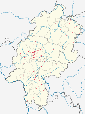 Karte von Hessen mit Markierungen für die einzelnen Unterstützenden