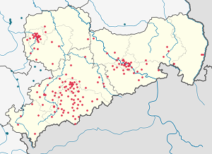 Karte von Sachsen mit Markierungen für die einzelnen Unterstützenden