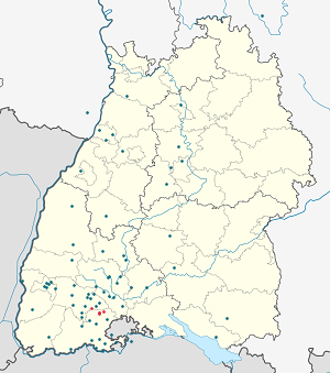 Kaart van Verwaltungsgemeinschaft Bonndorf im Schwarzwald met markeringen voor elke ondertekenaar