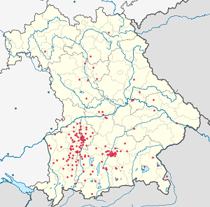 Karte von Bayern mit Markierungen für die einzelnen Unterstützenden