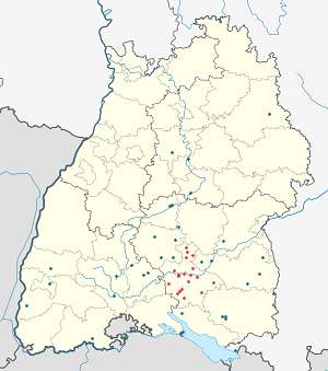 Karte von Landkreis Sigmaringen mit Markierungen für die einzelnen Unterstützenden