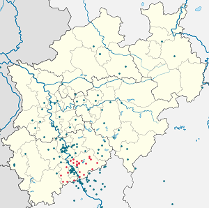 Karte von Rhein-Sieg-Kreis mit Markierungen für die einzelnen Unterstützenden