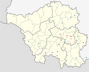 Landkreis Neunkirchen kartta tunnisteilla jokaiselle kannattajalle