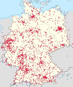 Kart over Deutschland med markører for hver supporter