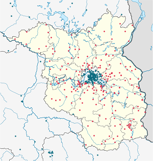 Karte von Brandenburg mit Markierungen für die einzelnen Unterstützenden