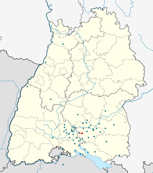 Kort over Meßkirch med tags til hver supporter 