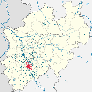 Карта на Кьолн с маркери за всеки поддръжник