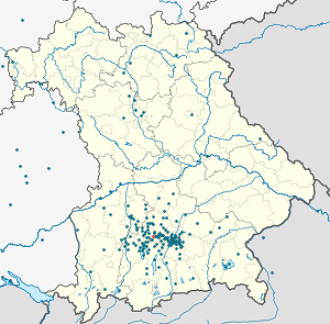 Mapa de Fürstenfeldbruck con etiquetas para cada partidario.