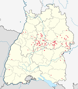 Karte von Baden-Württemberg mit Markierungen für die einzelnen Unterstützenden