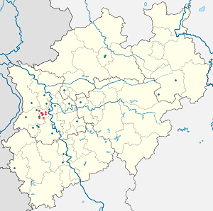Karta mjesta Krefeld s oznakama za svakog pristalicu