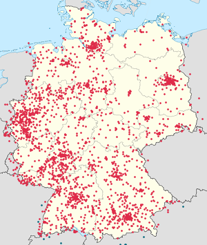 Karte von Deutschland mit Markierungen für die einzelnen Unterstützenden