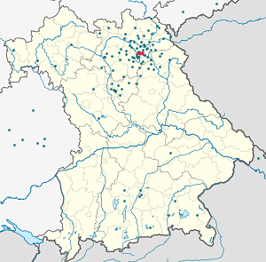Kort over Bayreuth med tags til hver supporter 