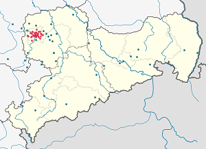 Karte von Leipzig mit Markierungen für die einzelnen Unterstützenden