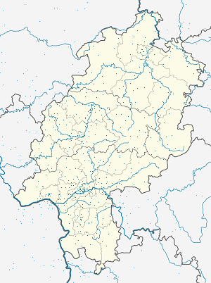 Karte von Hessen mit Markierungen für die einzelnen Unterstützenden