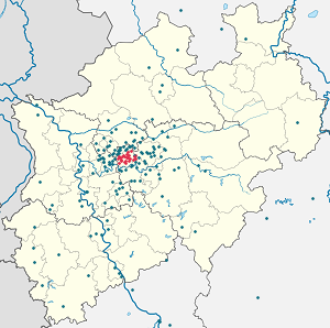 Karte von Bochum mit Markierungen für die einzelnen Unterstützenden