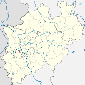 Map of Neuss with markings for the individual supporters