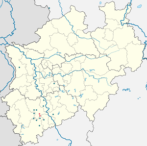 Kart over Erftstadt med markører for hver supporter