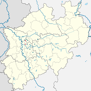 Mapa města Oberhausen se značkami pro každého podporovatele 