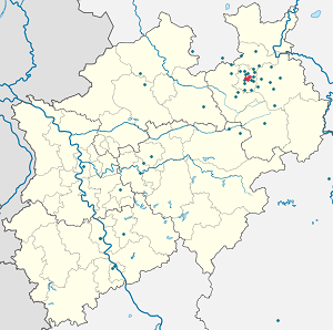 Karte von Stadtbezirk Bielefeld-Mitte mit Markierungen für die einzelnen Unterstützenden