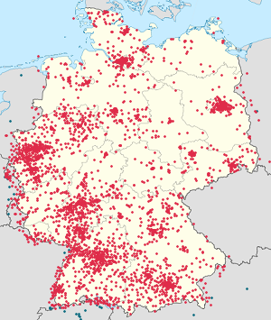 Karte von Deutschland mit Markierungen für die einzelnen Unterstützenden