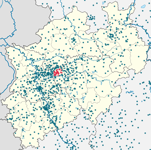 Karte von Bochum mit Markierungen für die einzelnen Unterstützenden