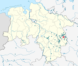 Kaart van Wolfsburg met markeringen voor elke ondertekenaar